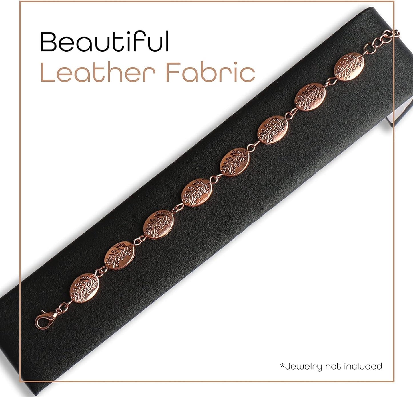 Novel Box 6 Pack Bracelet/Watch Ramp Black Leatherette 2x8.25x2 Inches - Slim and Sleek Ramps for Jewelry Display - Bracelet Holder Organizer Stand for Wedding, Selling & Personal Use