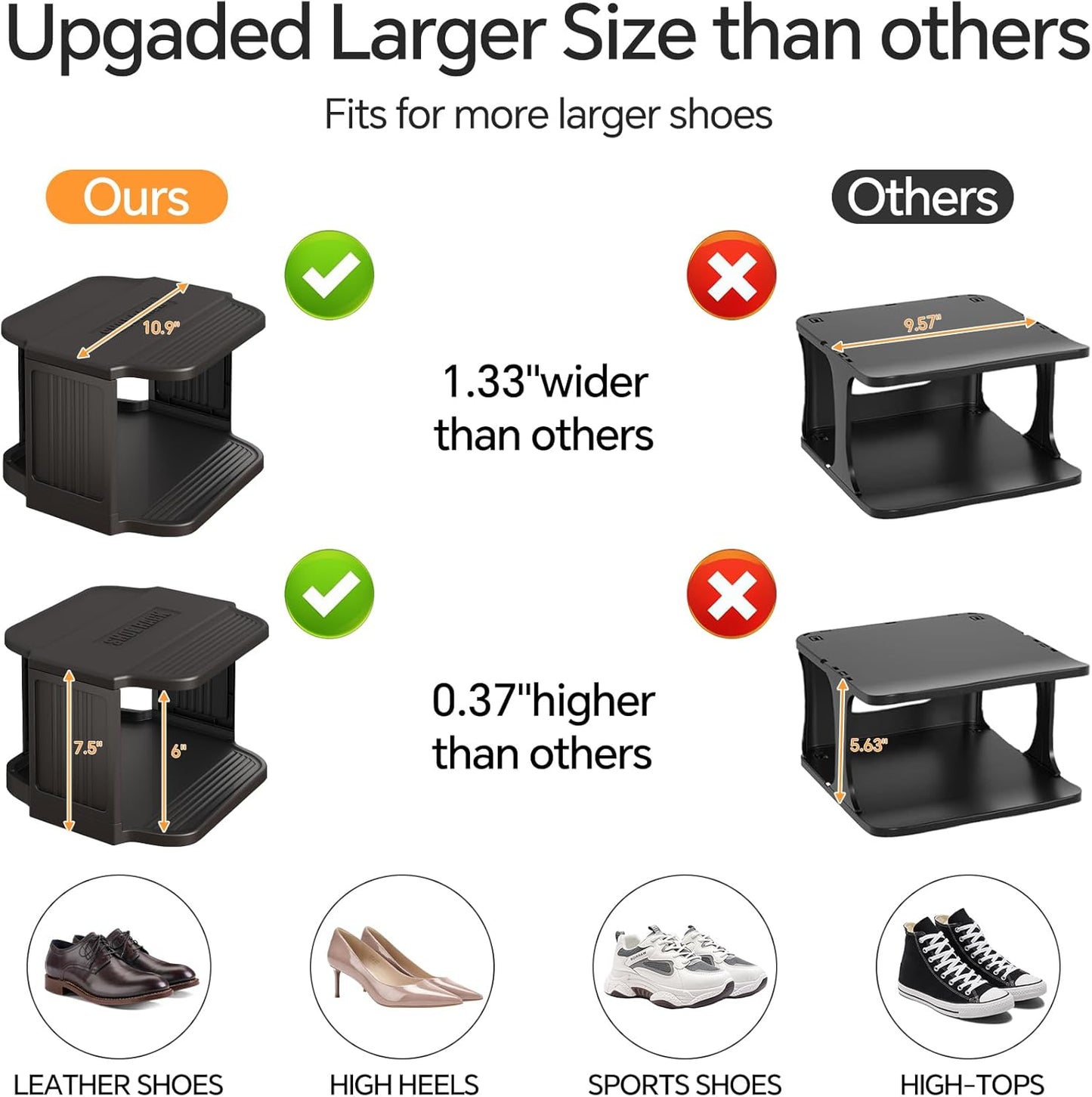 Kitstorack Stackable 16-Tier Shoe Rack for Closet & Entrance - Tall, Narrow, Vertical Shoe Stand - Plastic, Free Standing - Ideal for Small Spaces