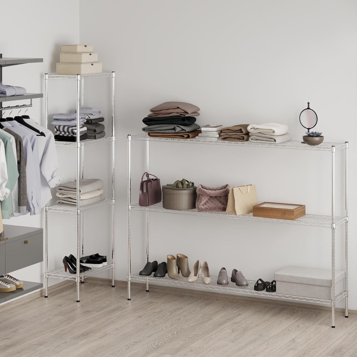 14" Deep x 72" Wide x 54" Height Wire Shelving Kit | 3-Tier | NSF Commercial Storage Rack Unit