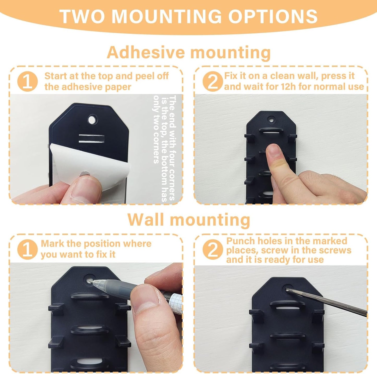 2 Pack Hat Organizer for Baseball Caps,Hat Rack for Wall, Compact Hat Storage Display Holder,Hold Up to 16 Hats,Hat Hanger Strong Adhesive/Wall Drilled for Door,Bedroom,Closet