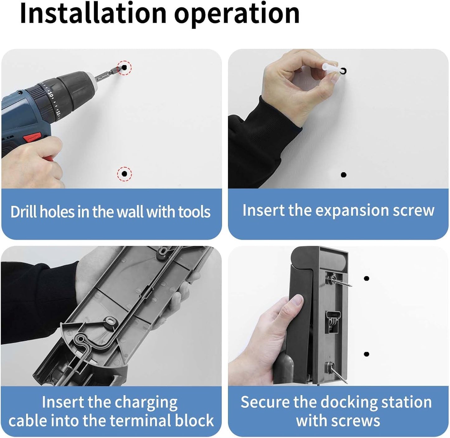Wall Mount Docking Station for Dyson V7 V8 - Replaces Part 967741-01, Compatible Cord-Free Vacuum Accessories Bracket, Easy Installation