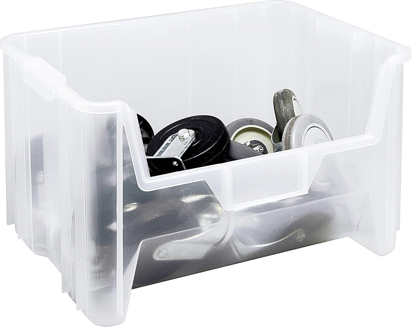 Hudson Exchange 20" x 15" x 12.5" (54 Pack) Plastic Giant Stackable Hopper Bin Container, Clear