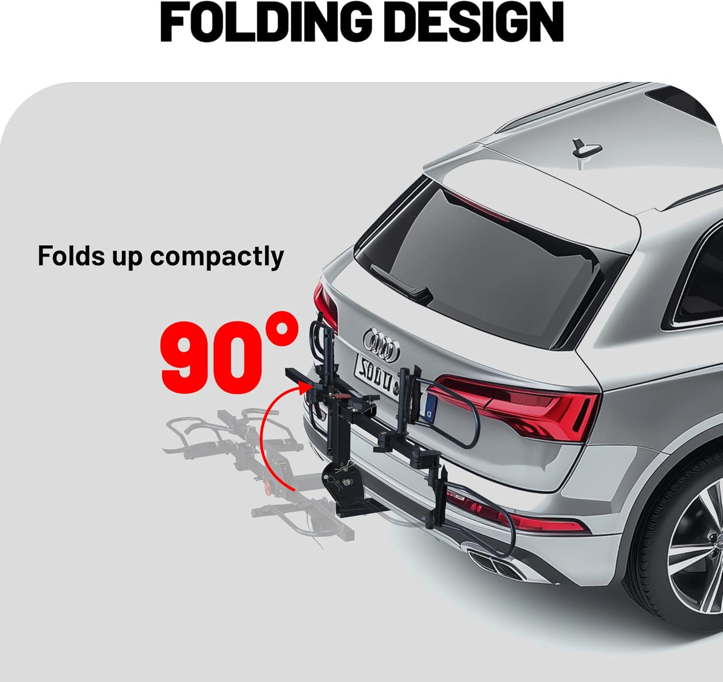 Young Bike Rack Hitch for Car - 200LB 2-Bike Rack Hitch Mount Platform Style Hitch Bike Rack,Smart Tilting & Easy Fold for Car SUV with 2 Inch Receiver,Bike Carrier Fits Up to 5-inch Fat Tire