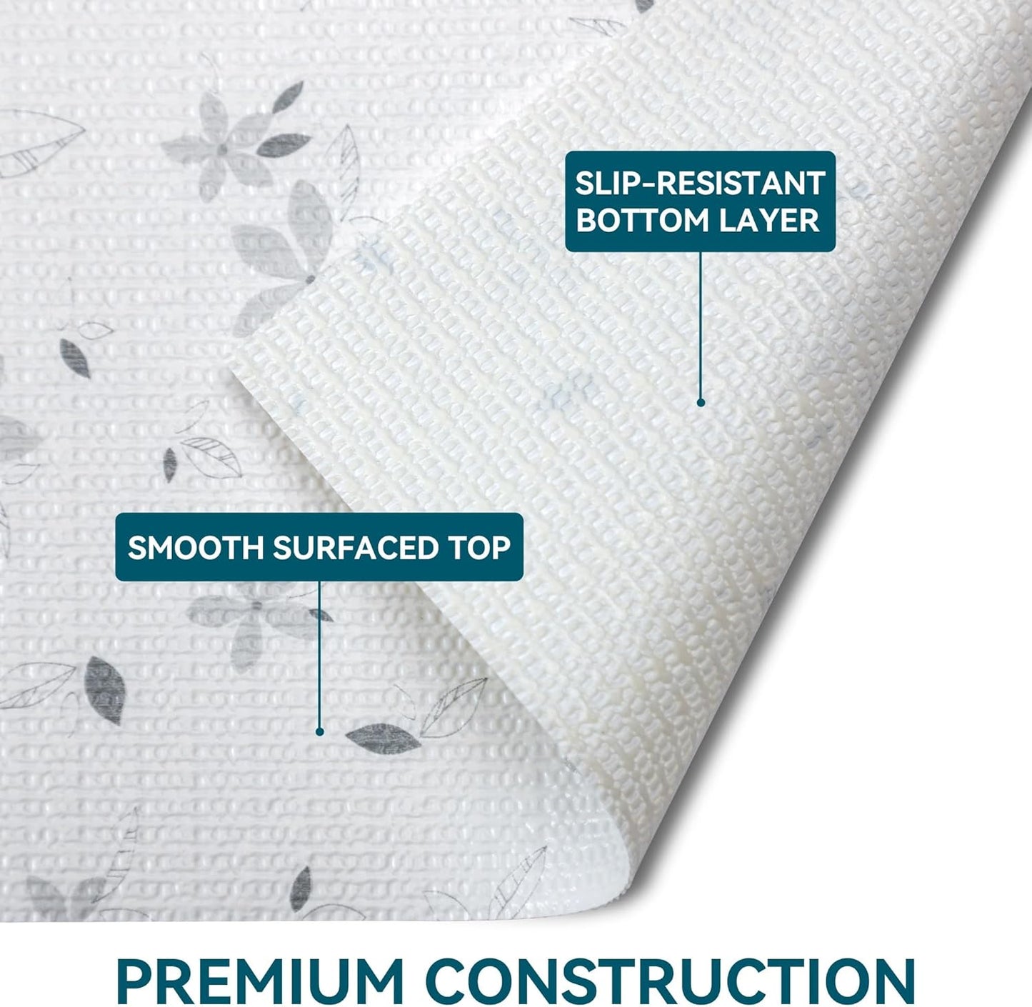 12 Inch x 240 Inch Floral Drawer and Shelf Liner for Cabinets, Non-Adhesive Strong Grip Non-Slip Flower Shelf Cabinet Kitchen Shelf Liners for Kitchen Cabinets