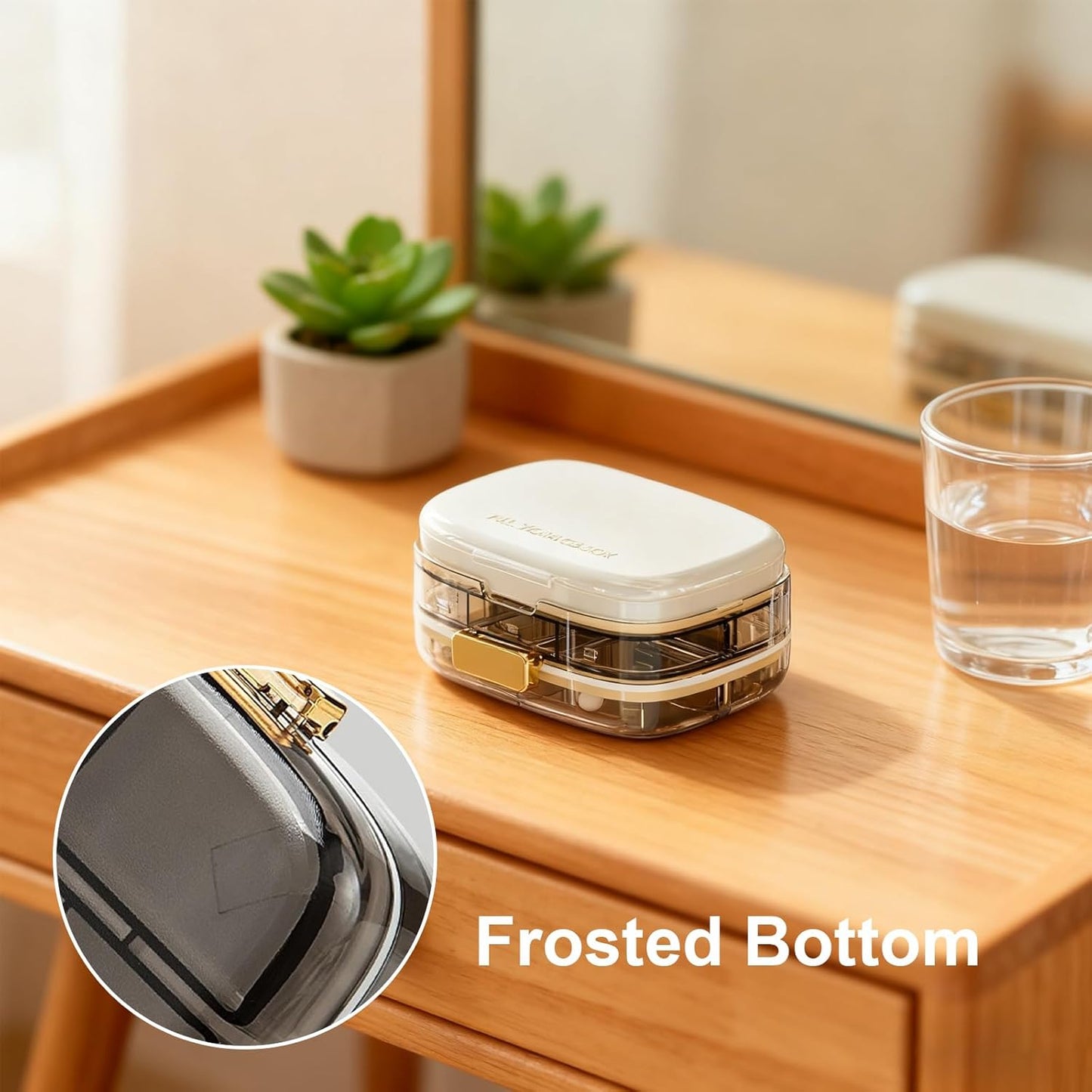 Pill Organizer Case, Small Travel Medicine Holder Container for 7 Days, Cute Medication, Box Portable Cases for Daily Use