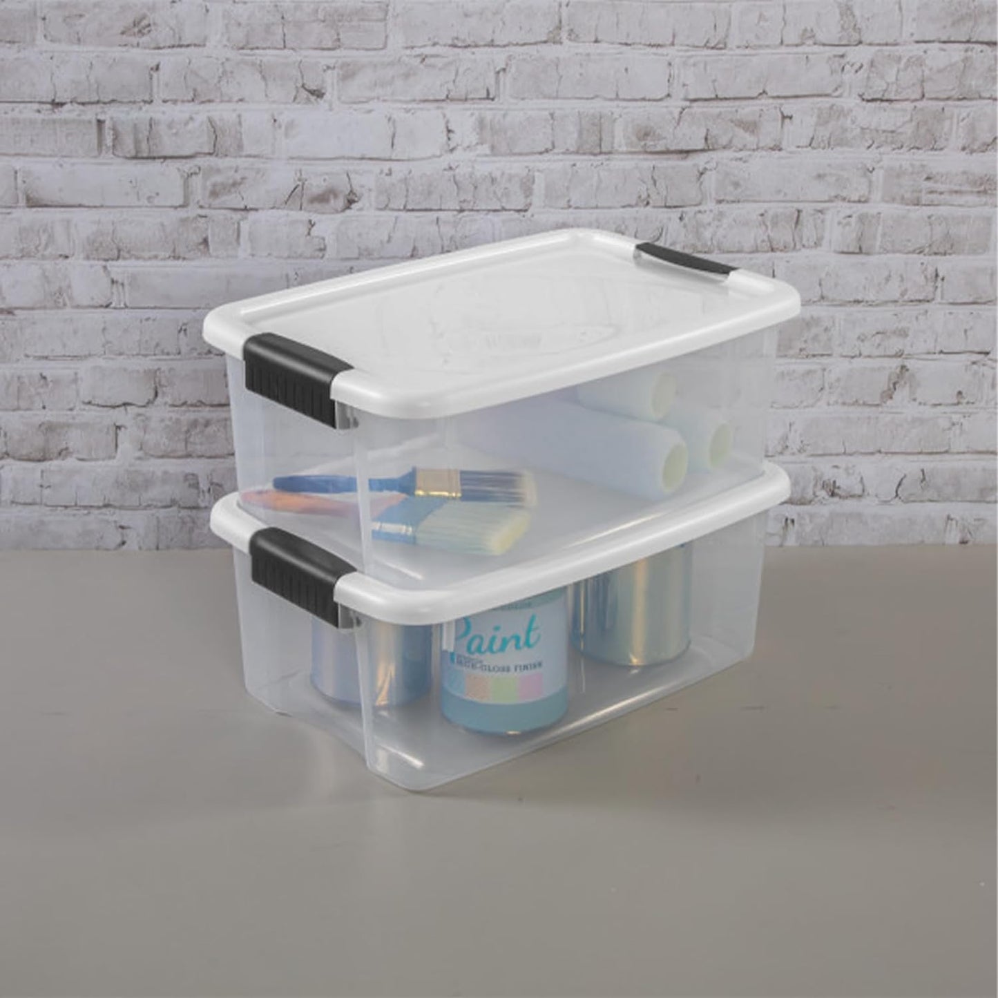 Sterilite 12-Pack Ultra Latching Box, Storage Bins with Lids, Clear Plastic, 18 Quart - Heavy-Duty Organizing Containers for Closet, Bathroom, and Office