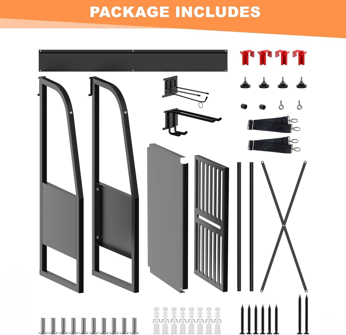 WALMANN Wall Mount Golf Bag Organizer, 2 Golf Bags Stand Golfing Equipment and Accessories Storage Rack for Garage Shed Basement