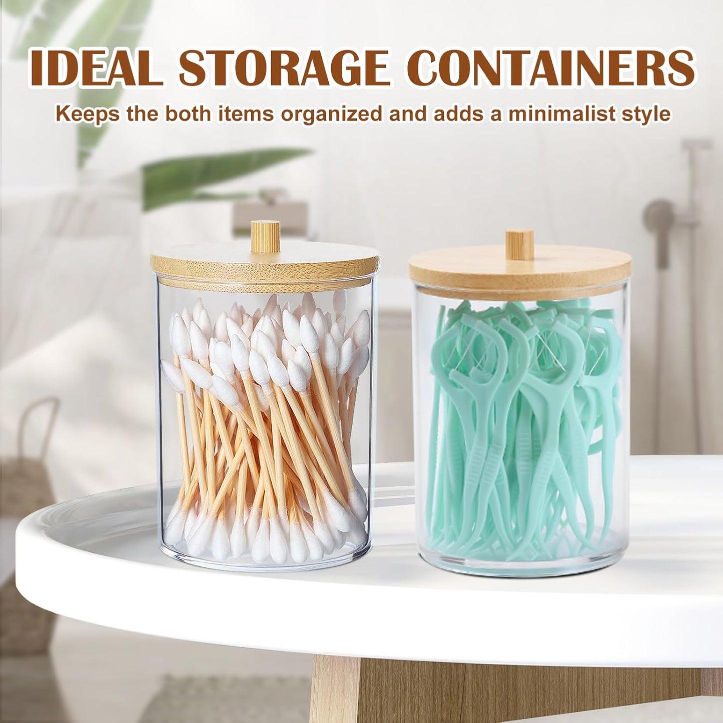 iMucci Bathroom Accessories Set - with Trash Can Toothbrush Holder Soap Dispenser Soap and Lotion Set Tumbler Cup(9Pcs Beige Wood Cover)