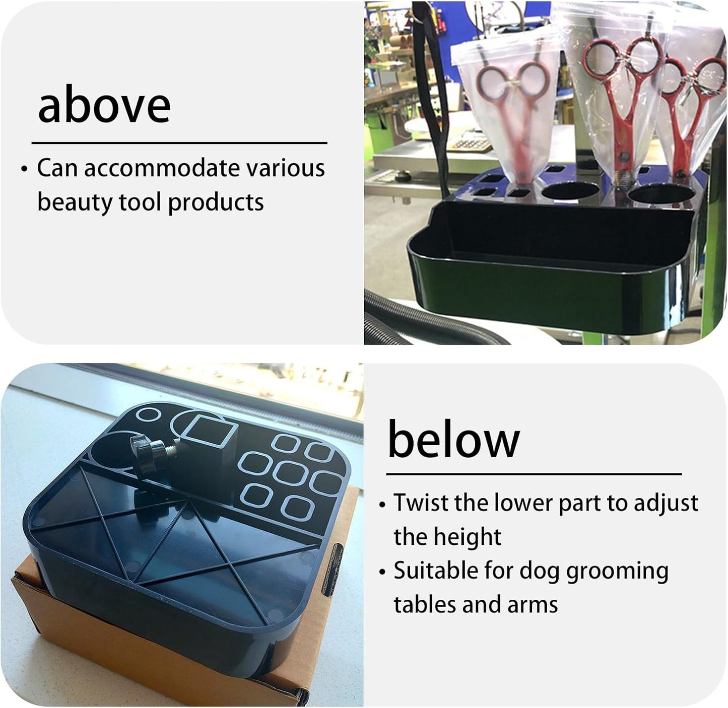 Portable pet Grooming Tools Holder for Dog Grooming Table and arm