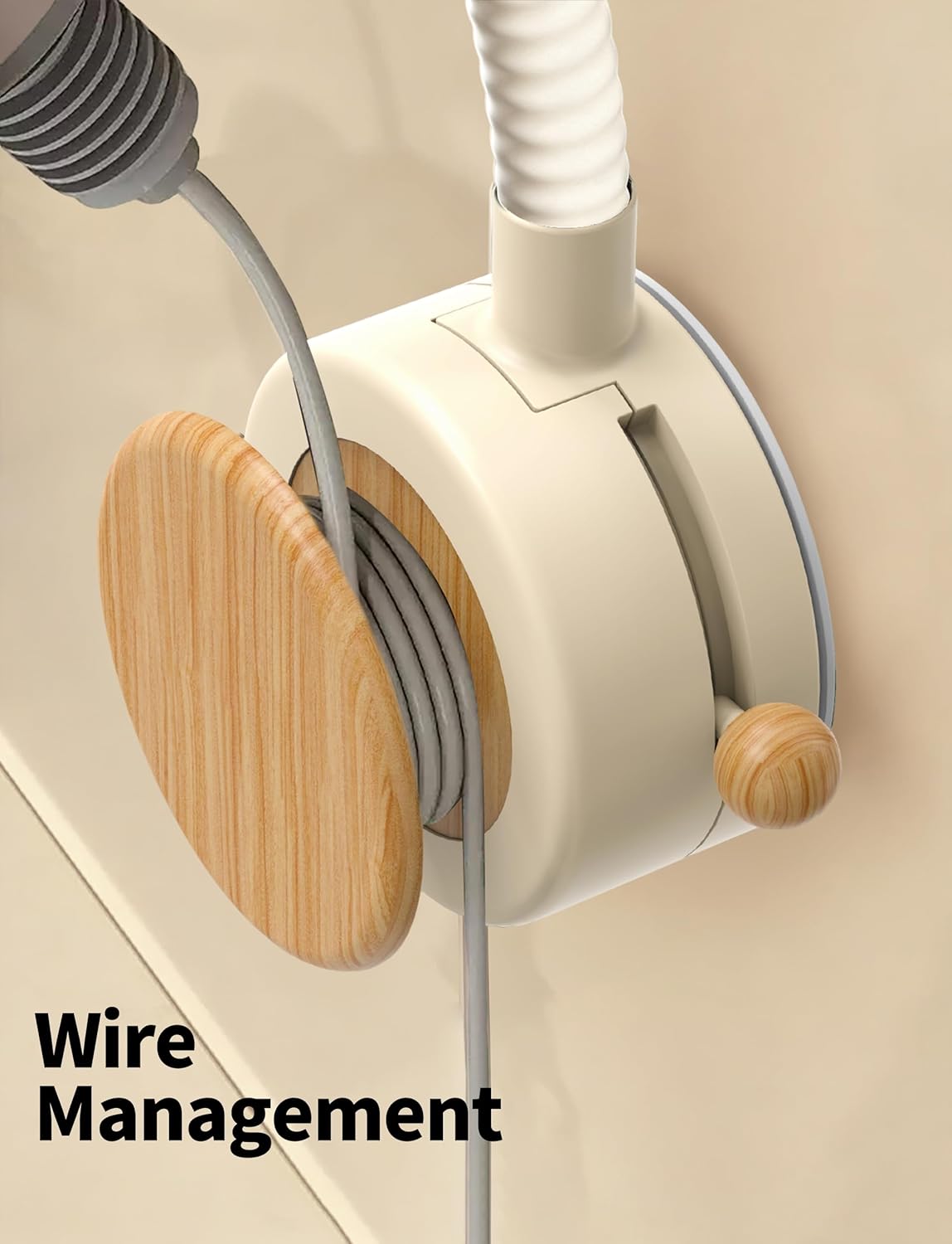 Hair Dryer Holder Wall Mounted with Suction Cup, No Drill Installation for Damage-Free Walls, 360° Adjustable Hands Free Blow Dryer Holder Fits Most Hair Dryers for Bathroom Organization 1Pack(White)