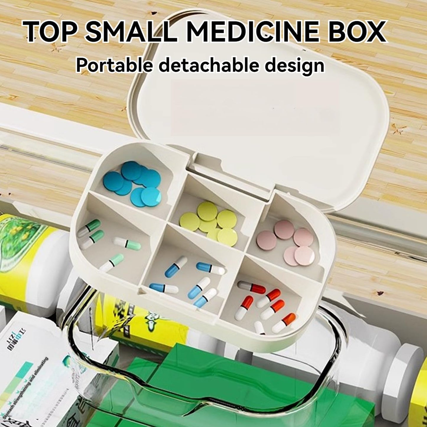 3-Tier Portable Medicine Storage Box, Medical Organizer With Removable Small Medicine Box, Dustproof & Moisture-Proof, Family Size with Transparent Visual Design, Suitable for Home&Travel Use (White)