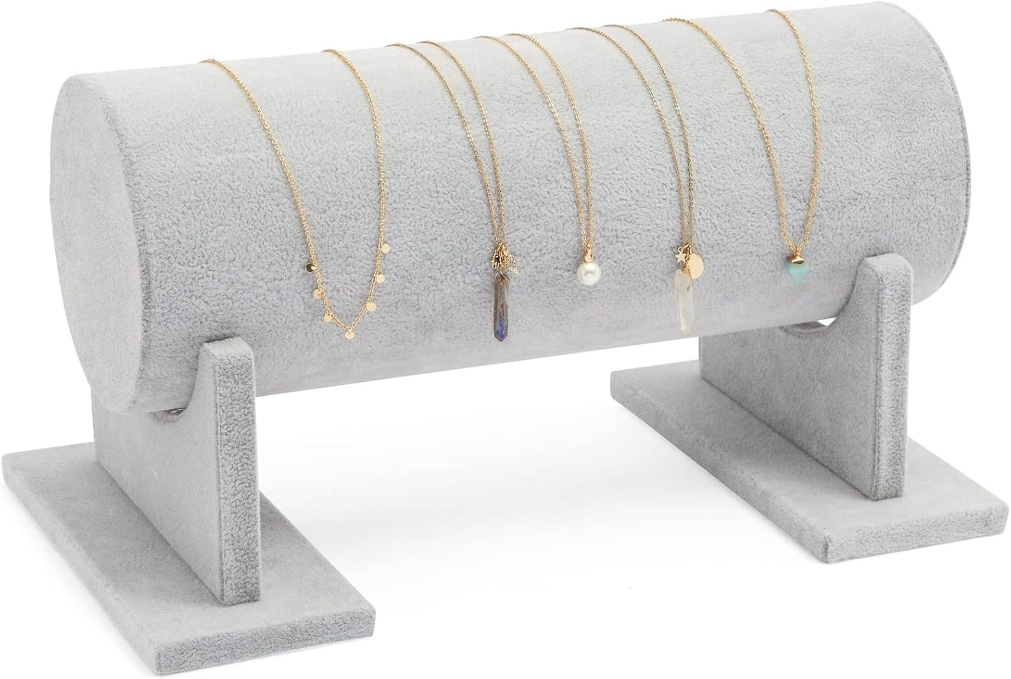 Juvale Velvet Headband Holder Stand - 12.2 x 6.5 x 6.7 Inches, Gray Velvet - Hair Accessories Organizer & Headband Rack - Bracelet Display & Jewelry Stand
