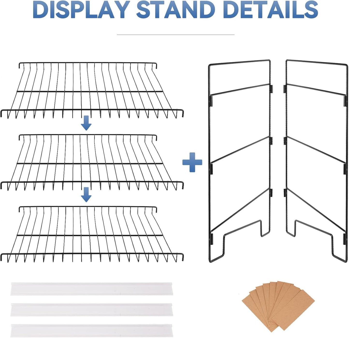 WWN Black 3-Tier Candy Display Rack 24 * 23 * 14inch Versatile Chip and Snack Stand for Countertop Retail, Concession Stands, and Supermarkets