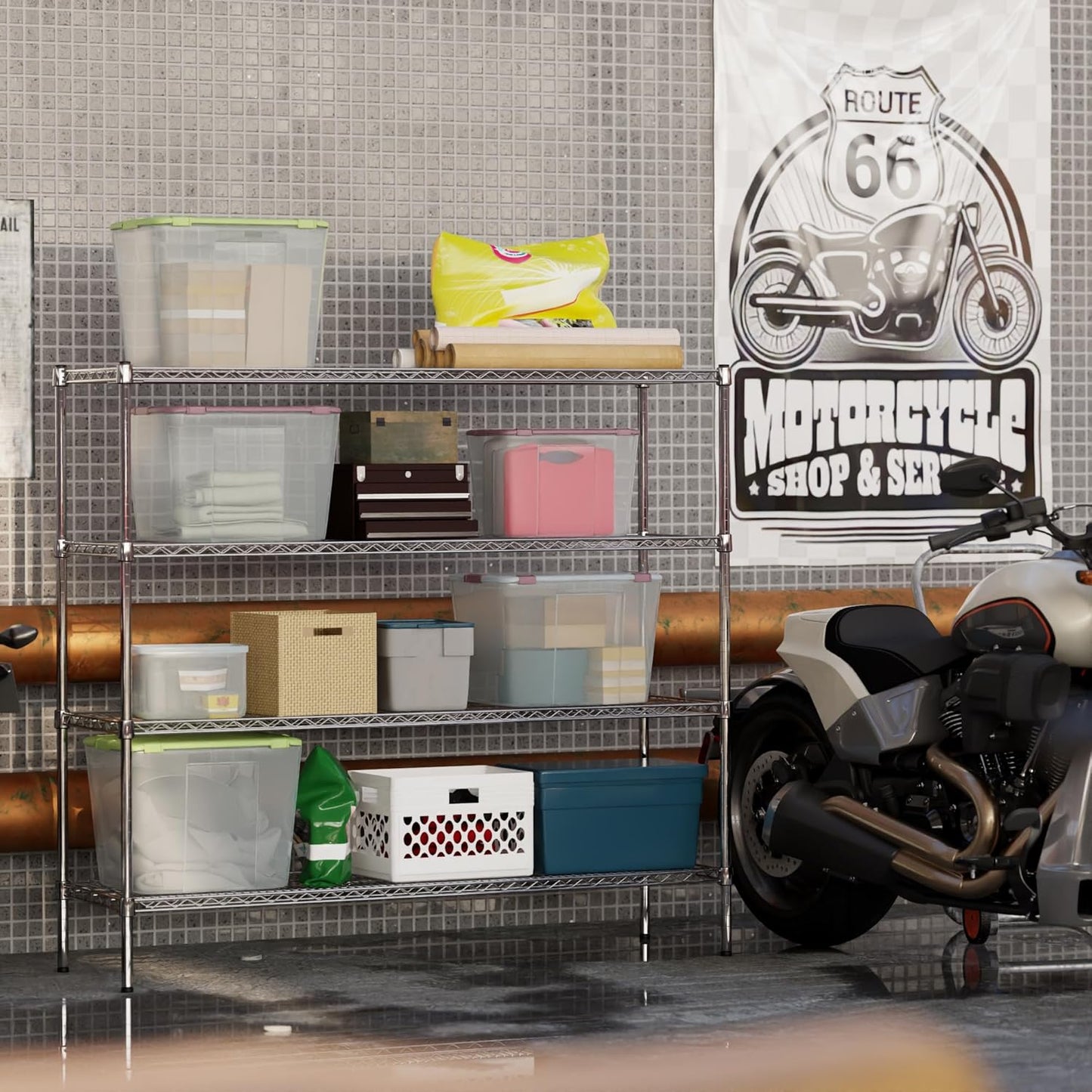 18" Deep x 60" Wide x 54" Height Wire Shelving Kit | 4-Tier | NSF Commercial Storage Rack Unit