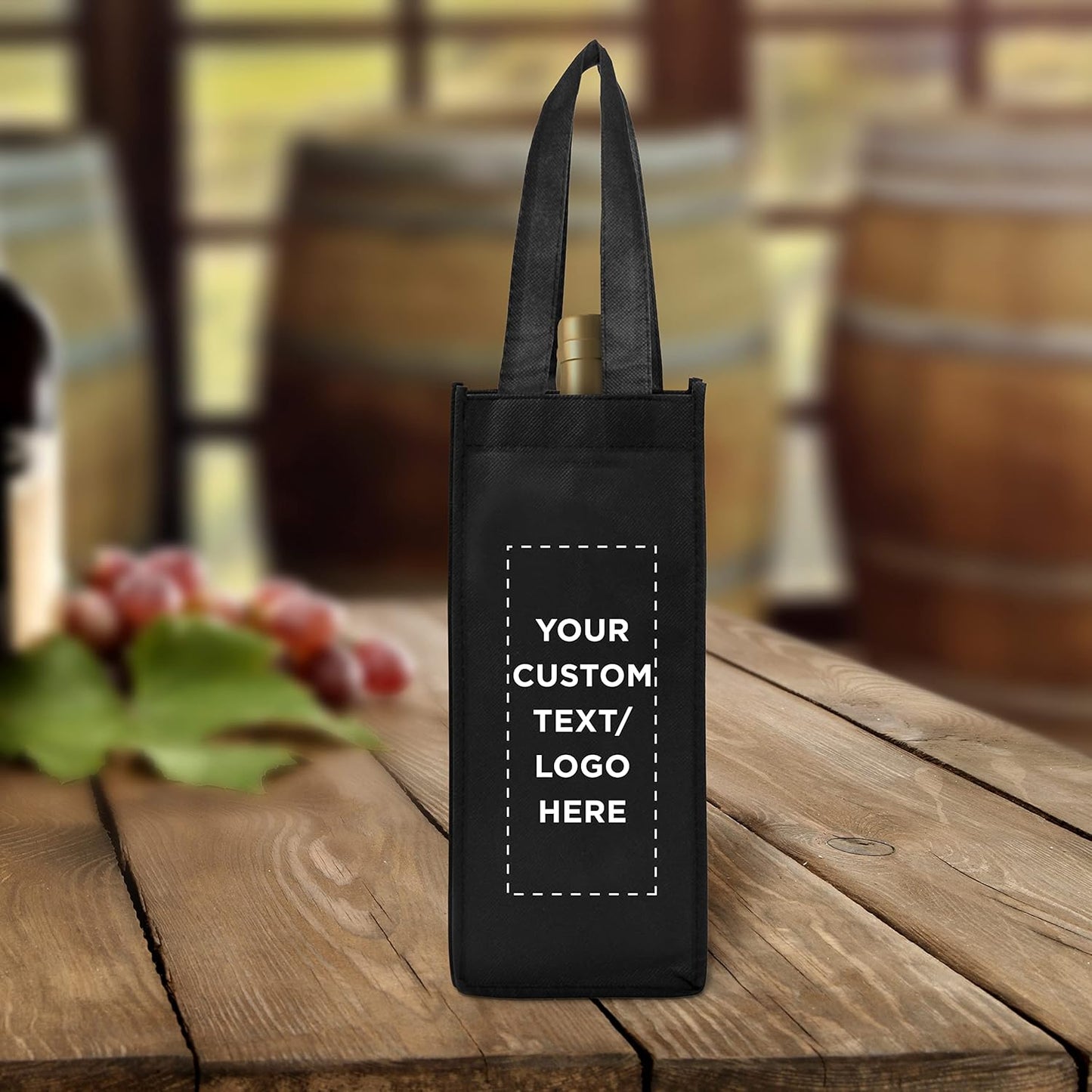 DISCOUNT PROMOS Non-Woven Vineyard Two Bottle Wine Bags