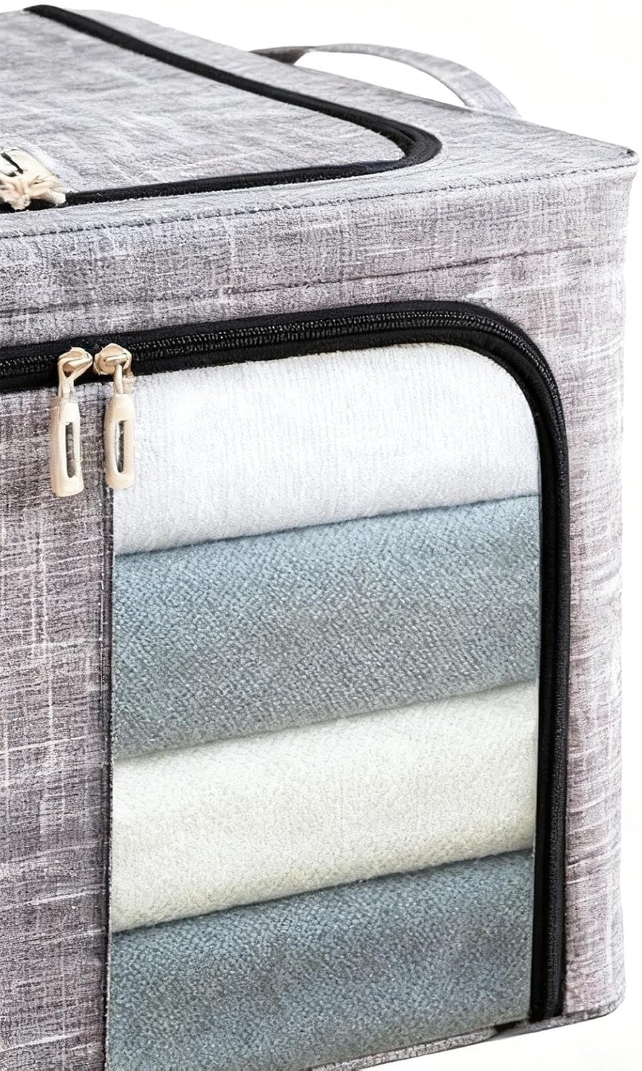 Clothes Storage Bins 50x40x33cm, 66L Waterproof Foldable Fabric Container, Ideal for Bedroom, Closet, Apartment, Home, Bed Sheets, Comforters, Toys, Garments