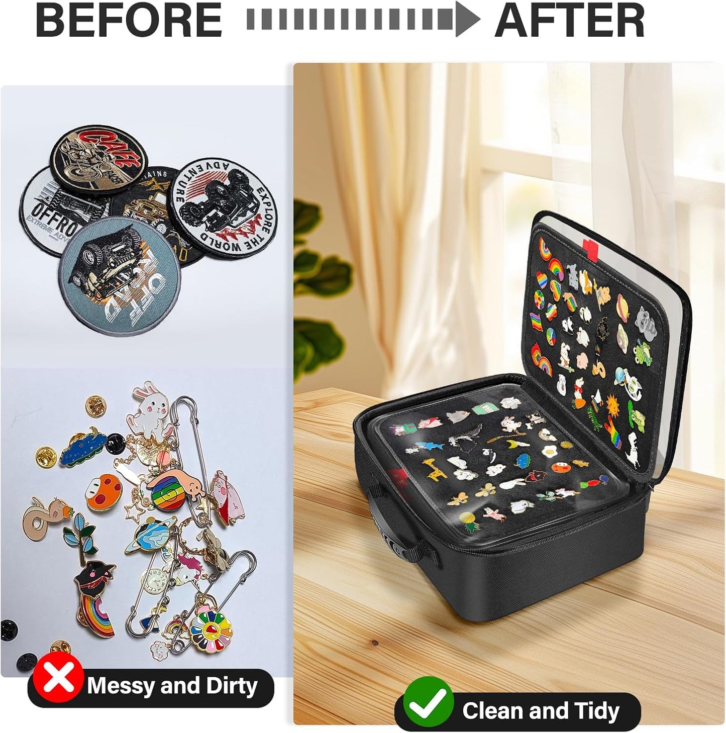 Enamel Pin Display Book, 18 Page Pin Bag For Collectors Pin Board Storage and Organization Pin Display Case For Various Sizes Of Pins, Travel Brooches, Sports Medals, Paper Clips, Earrings