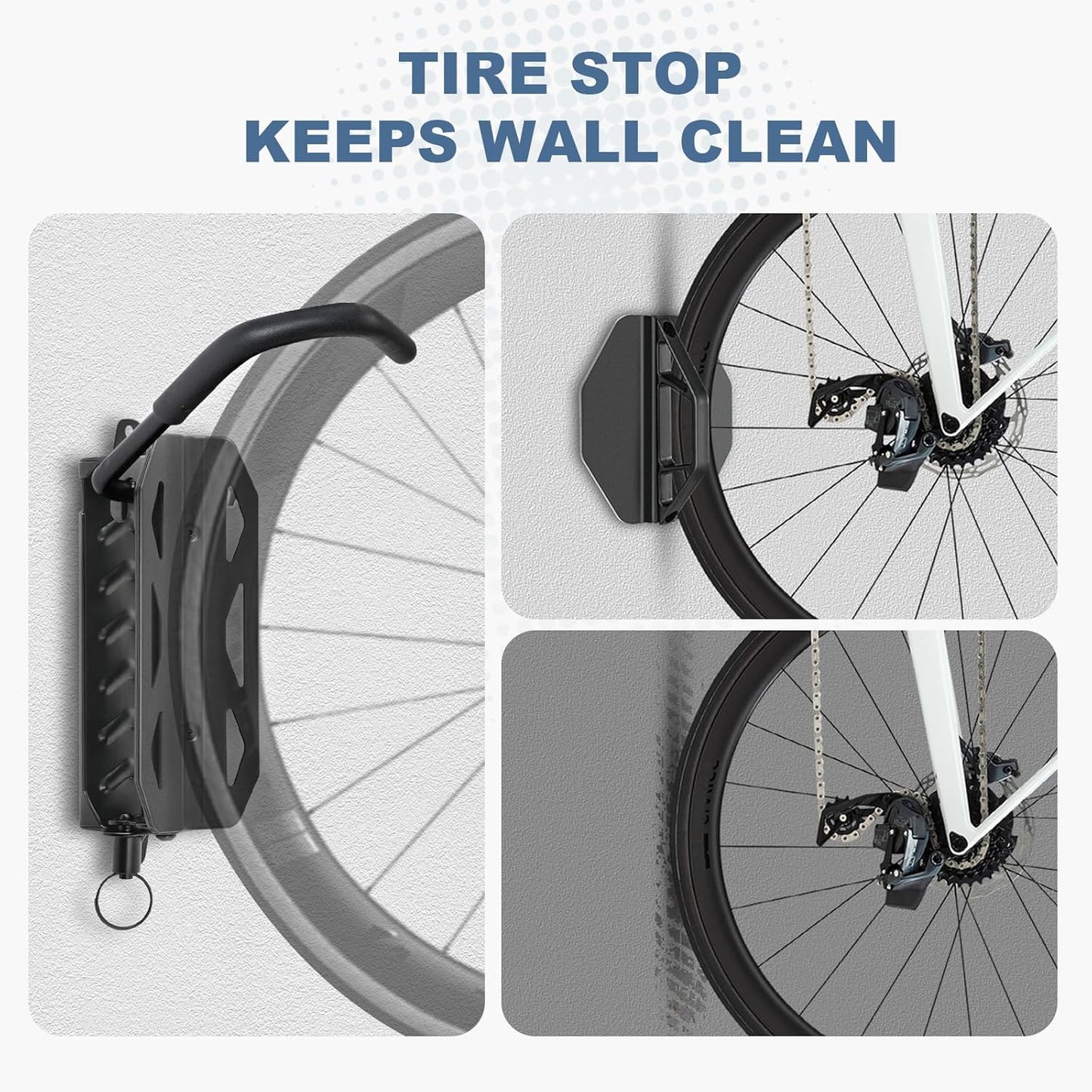 QAQ Swivel Bike Wall Mount, Vertical Bike Rack Garage Holds Up To 66lbs, Bike Hooks For Garage Space-Saving, Easy To Install -1 PACK