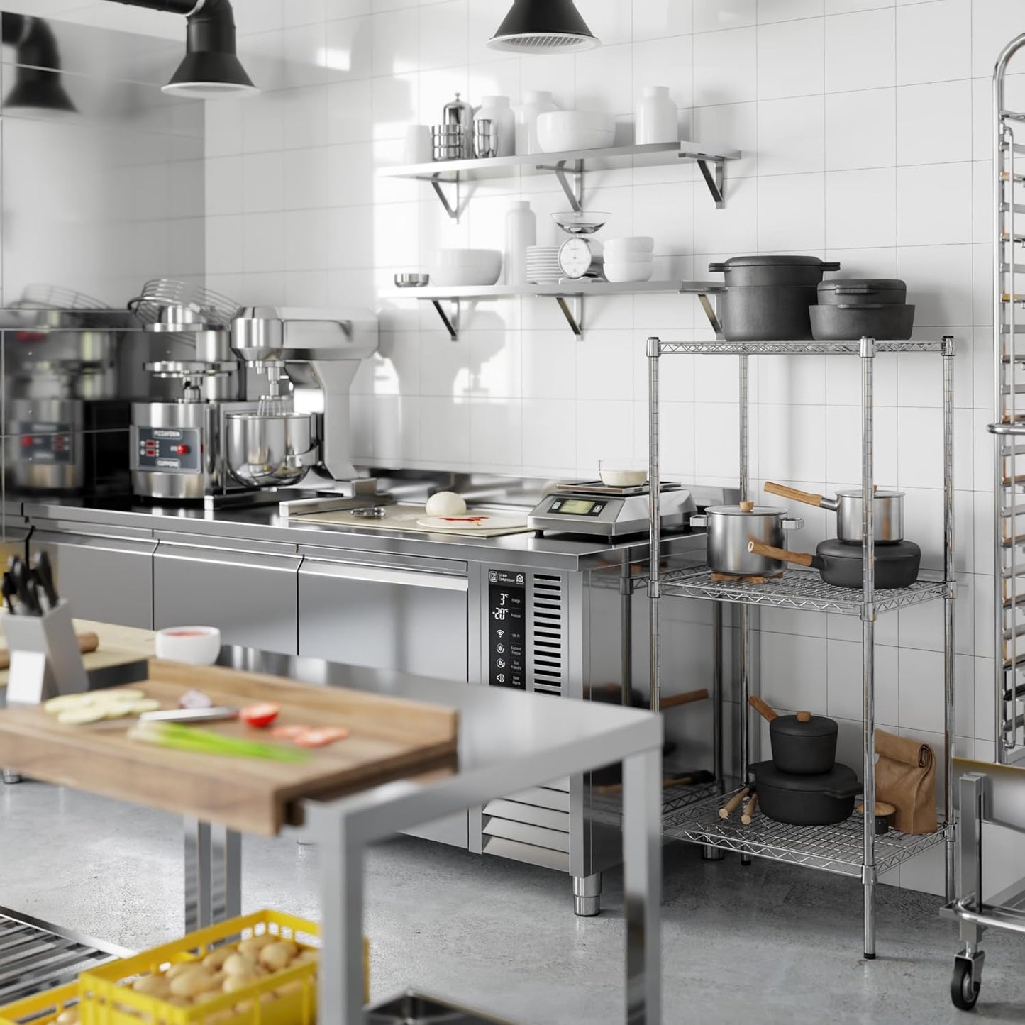 18" Deep x 24" Wide x 54" Height Wire Shelving Kit | 3-Tier | NSF Commercial Storage Rack Unit