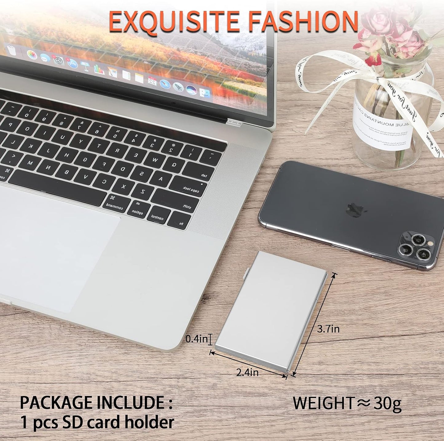 SD Card Holder, SD Card Case, LAVILI CF Memory Card Holder Case Aluminum Alloy Hard Shell, Double-Layer Capacity for 6SD Cards and 12 TF Cards Silver Color