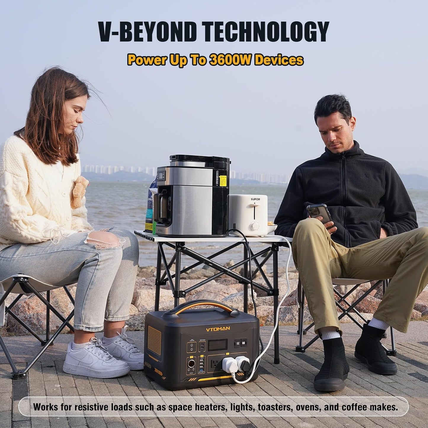 VTOMAN Jump 1800 Portable Power Station with Jump Start, 1548Wh LiFePO4 Solar Generator 1800W (Peak 3600W) AC Outlets, Regulated 12V DC, PD 100W Type-C for Home Backup RV/Van Travel Camping Road Trip