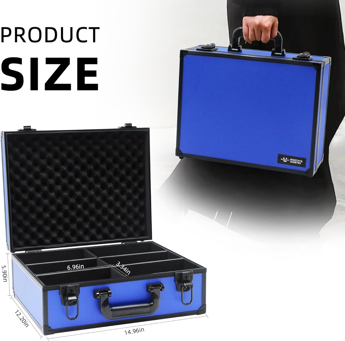 Graded Card Storage Box; Durable Sports, PSA Card Storage Case- Trading Card Storage Box - PSA Slab Case For Top Loaders (BLUE, 16.5x13.3x6.9 inches)