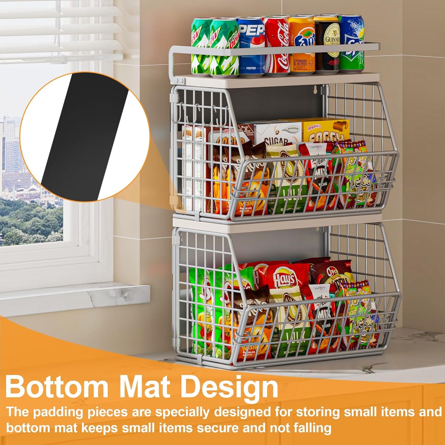 Magnetic Shelf for Fridge,Onion and Potato,Fruit and Vegetable Storage Hanging Basket,Kitchen Counter,RV Laundry Refrigerator Organziers,Magnetic Spice Rack for Refrigerator