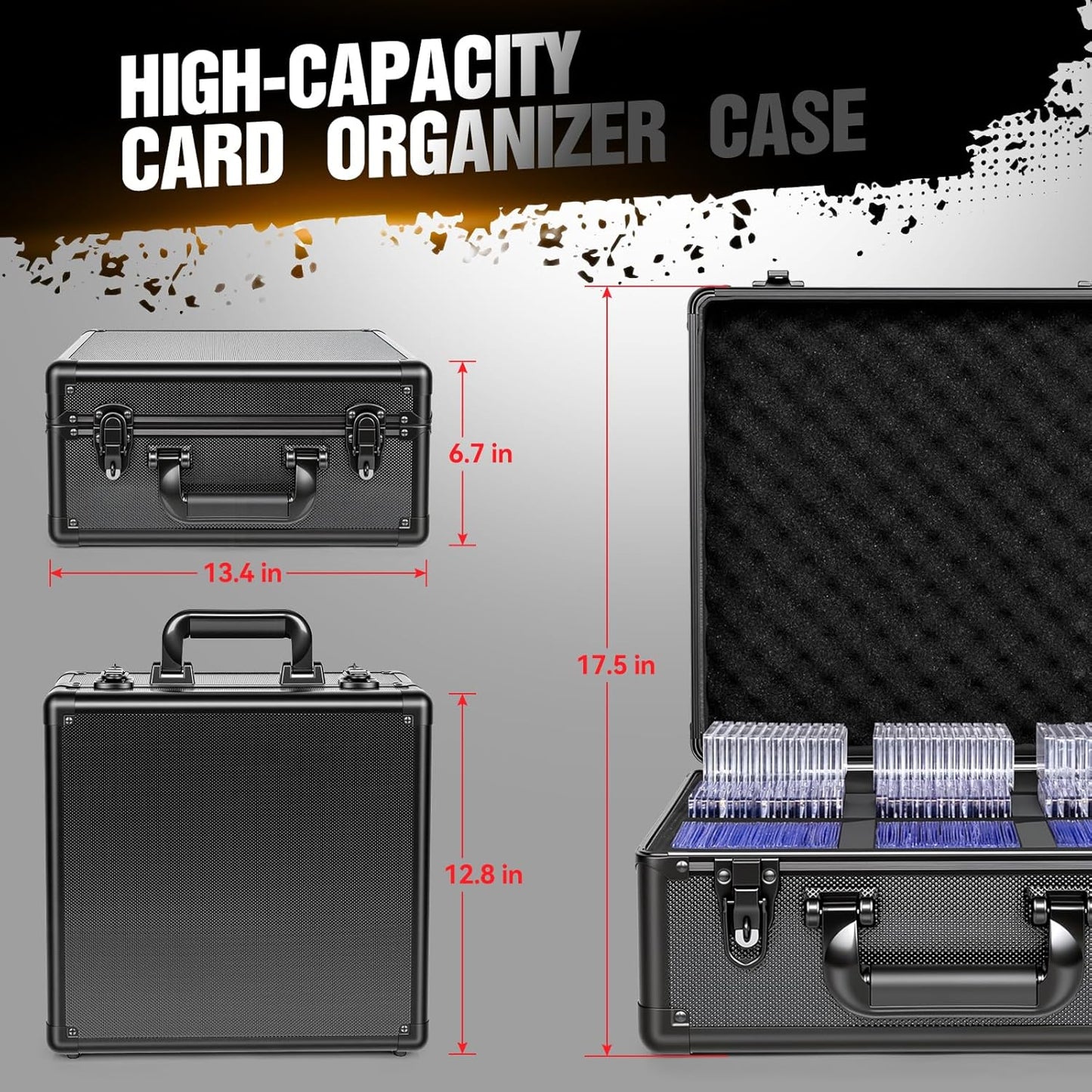 Graded Card Storage Box, Top Loader Boxes, Sports Trading Card Storage Case, Slab PSA/GMA/CSG/SGC/HGA Magnetic Holder, Baseball Football Card Case