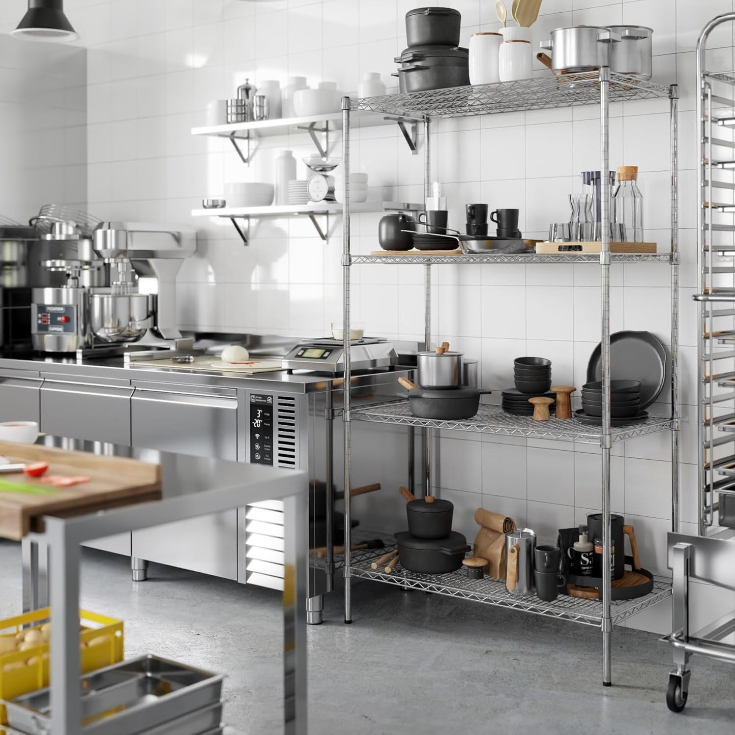 21" Deep x 42" Wide x 74" Height Wire Shelving Kit | 4-Tier | NSF Commercial Storage Rack Unit
