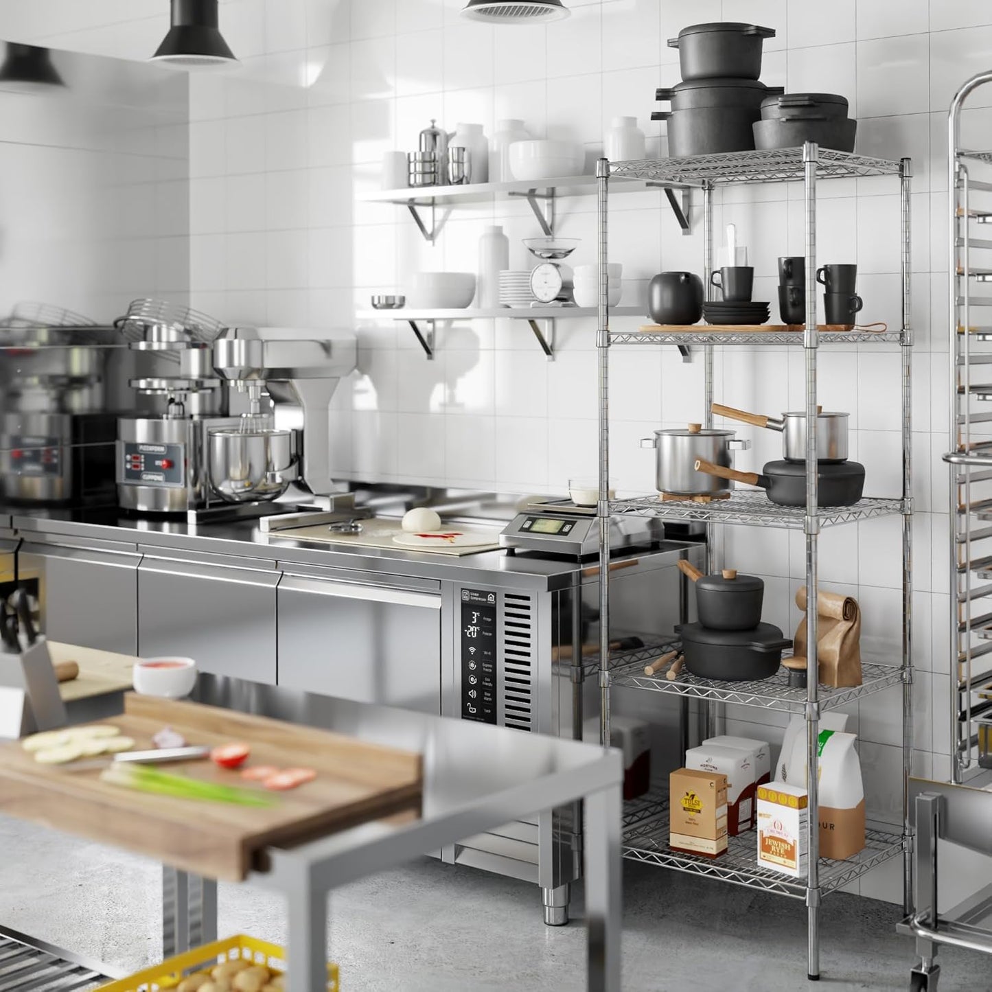 21" Deep x 24" Wide x 74" Height Wire Shelving Kit | 5-Tier | NSF Commercial Storage Rack Unit