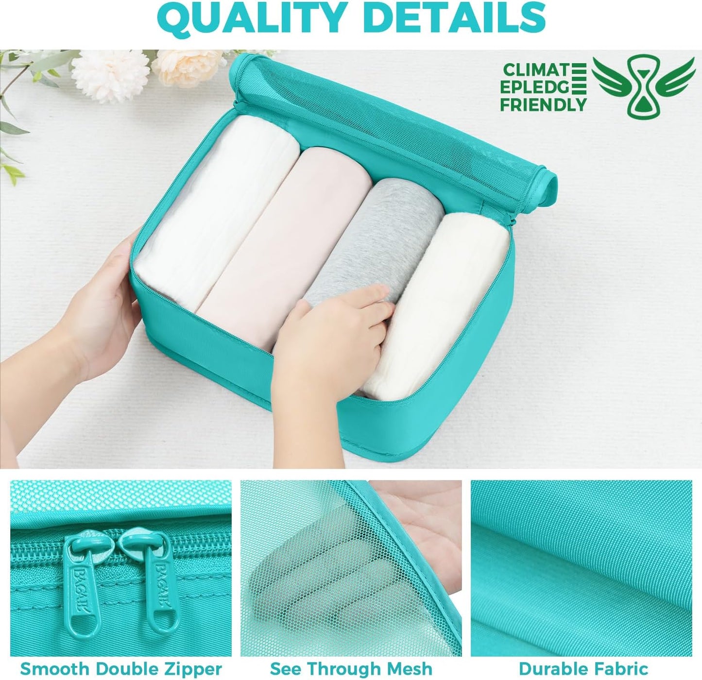BAGAIL 9 Set Packing Cubes Luggage Packing Organizers for Travel Accessories