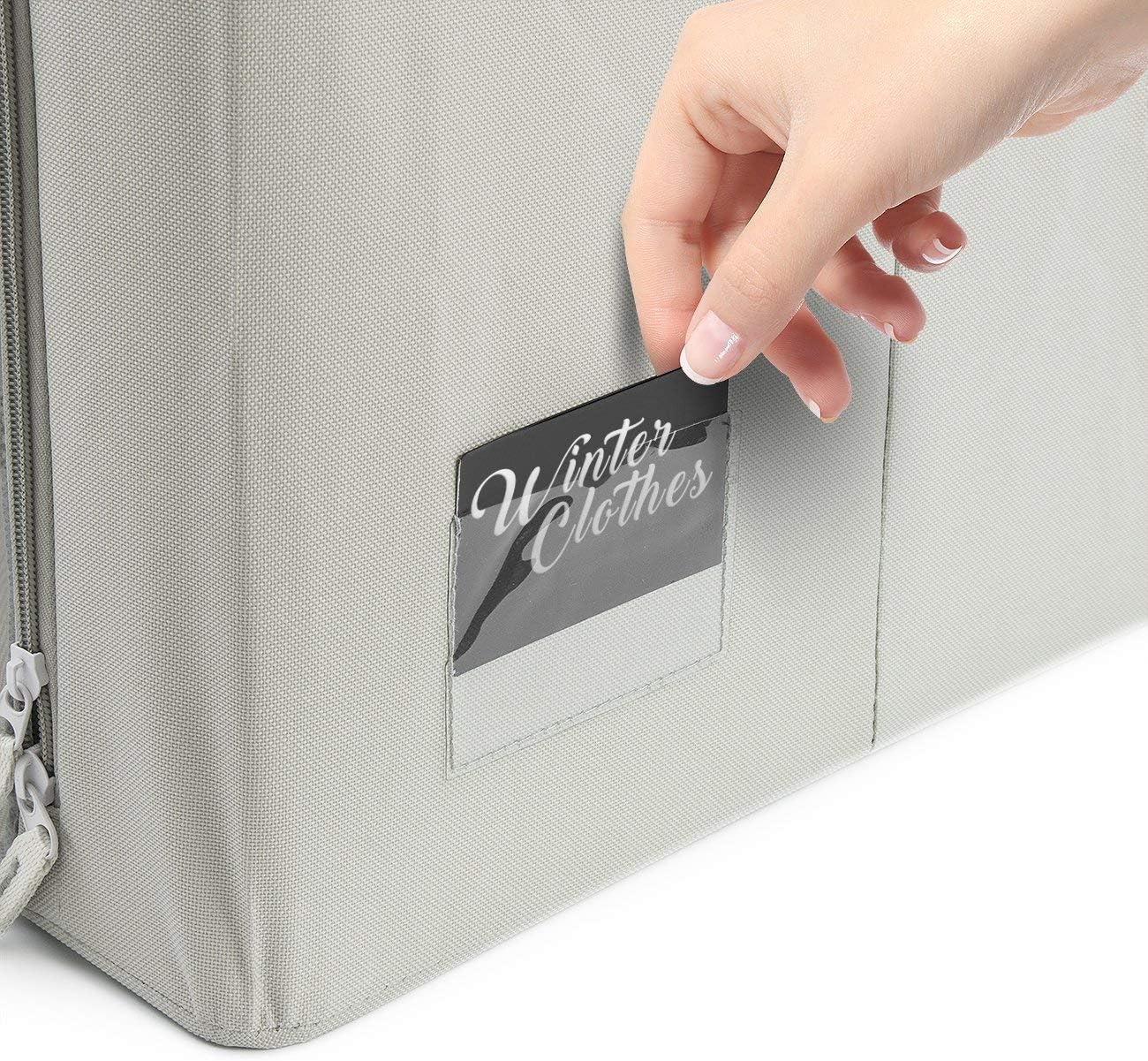 Sorbus Storage Bins with Divided Interior - Large Stackable & Foldable Organizer Containers with Metal Frame, Oxford Fabric, Large Window & Carry Handles - Organization for Bedroom, Linens & Clothes
