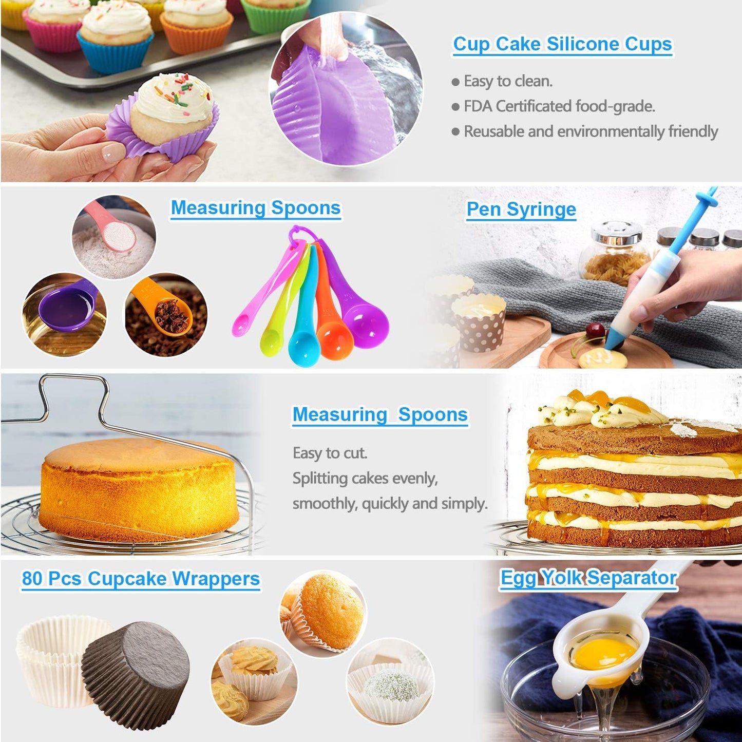 Cake Decorating Supplies,493 PCS Cake Decorating Kit 3 Packs Springform Cake Pans, Cake Rotating Turntable,48 Piping Icing Tips,7 Russian Nozzles, Baking Supplies,Cupcake Decorating Kit, Multicolor