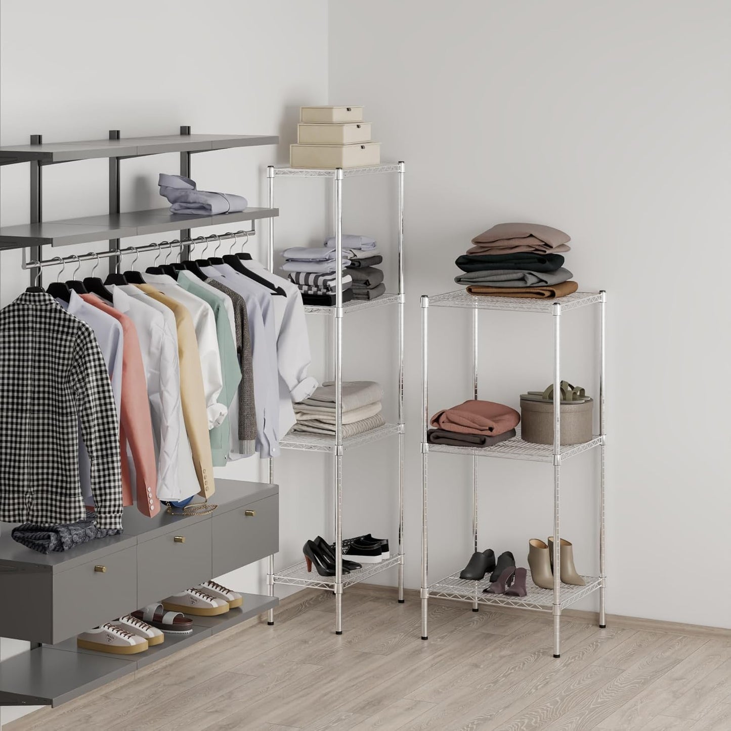 21" Deep x 24" Wide x 54" Height Wire Shelving Kit | 3-Tier | NSF Commercial Storage Rack Unit