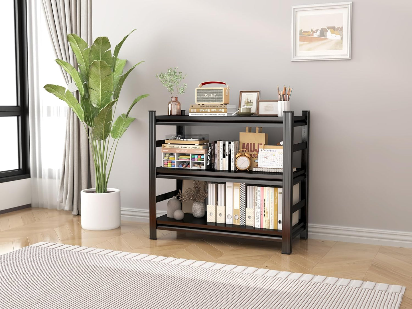 Storage Shelves, Garage Metal Shelving Unit, Adjustable, Double-Layer Column with Reinforced Ribs, Heavy-Duty, Capable of Bearing 1800 lbs, Suitable for Garage, Warehouse, Kitchen Storage