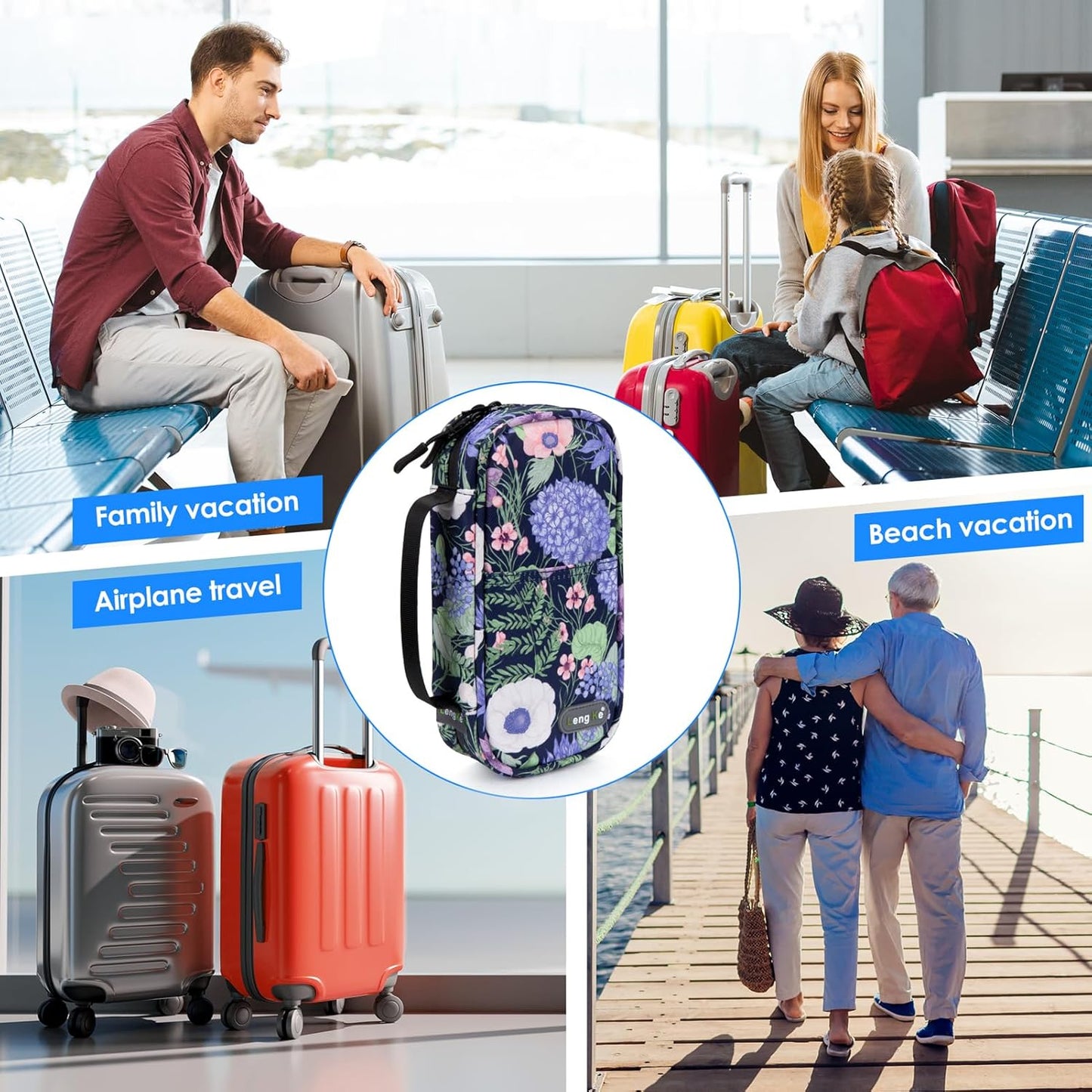 YOUSHARES Insulin Cooler Travel Case - Travel Medicine Cooler Bag for Insulin and Diabetes Supplies Travel, Insulin Case with 2 TSA Approved Gel Ice Pack