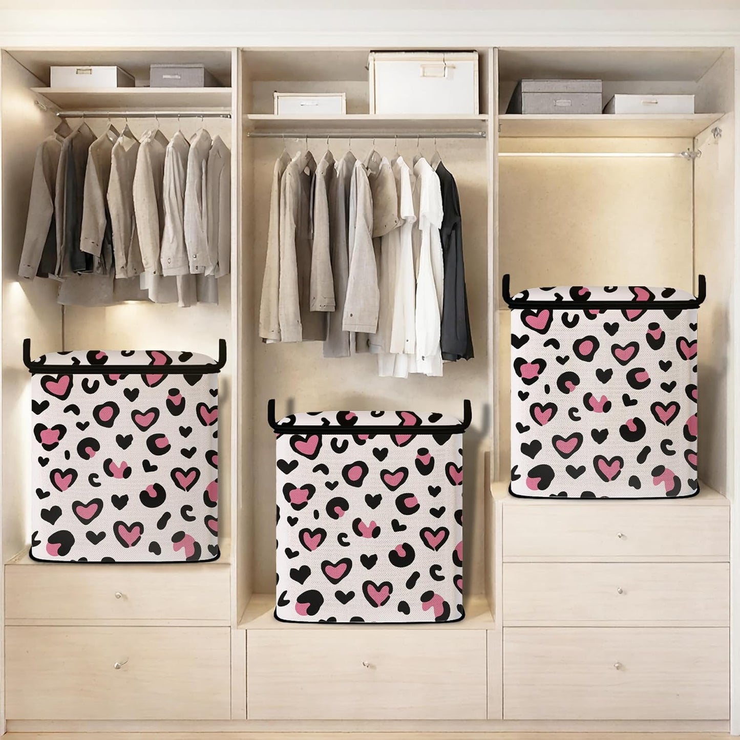 Large Comforter Storage Bag with Zipper,Closet Organizer for Clothes/Blankets/Quilts/Pillows,Fabric Storage Bags with Portable Handles 95L(2-Pack)