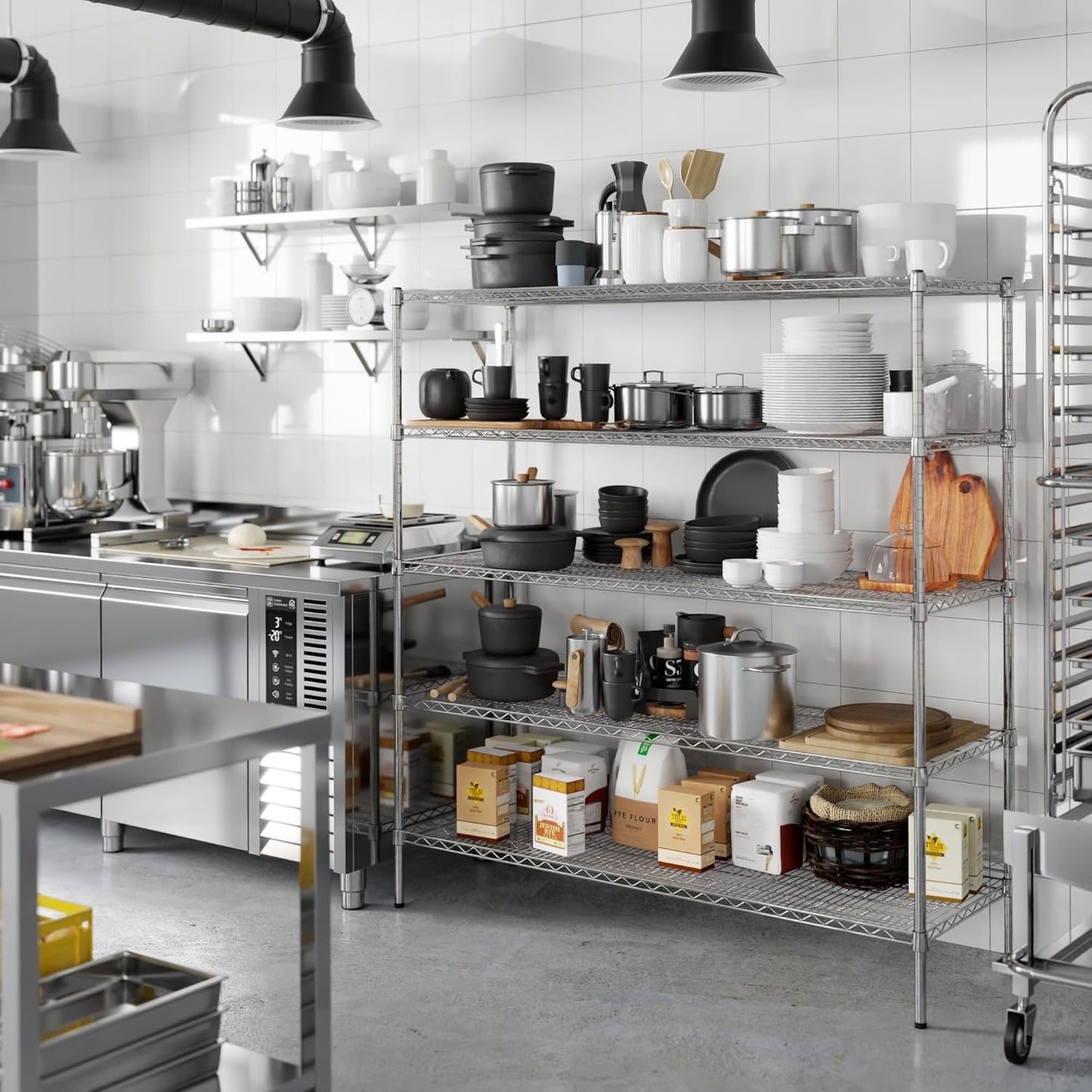 21" Deep x 60" Wide x 64" Height Wire Shelving Kit | 5-Tier | NSF Commercial Storage Rack Unit