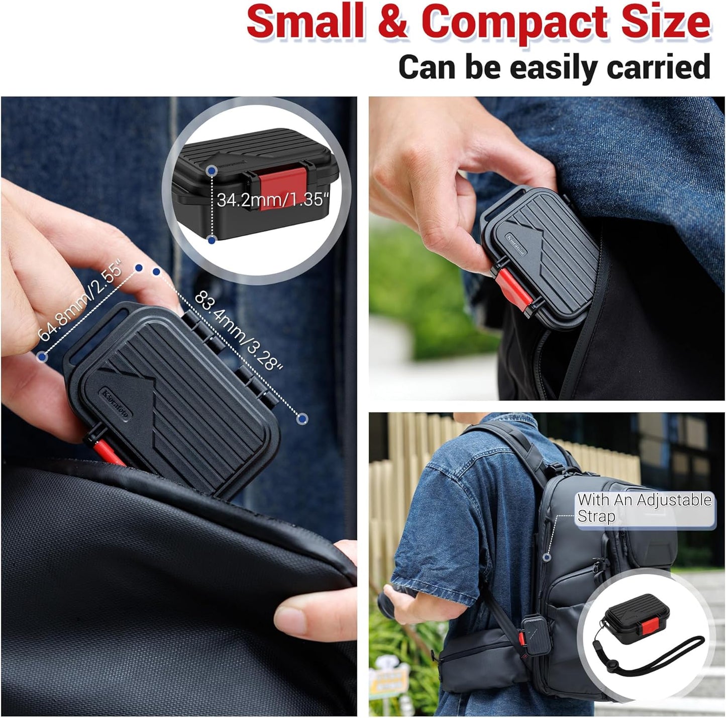 12 Slots Portable Memory Card Case,IP67 Waterproof Travel Camera SD MicroSD Memory Card Holder Storage Carrying Case for 6 SD SDXC SDHC CFexpress Type A Cards & 6 TF MSD Cards with Vertical Design