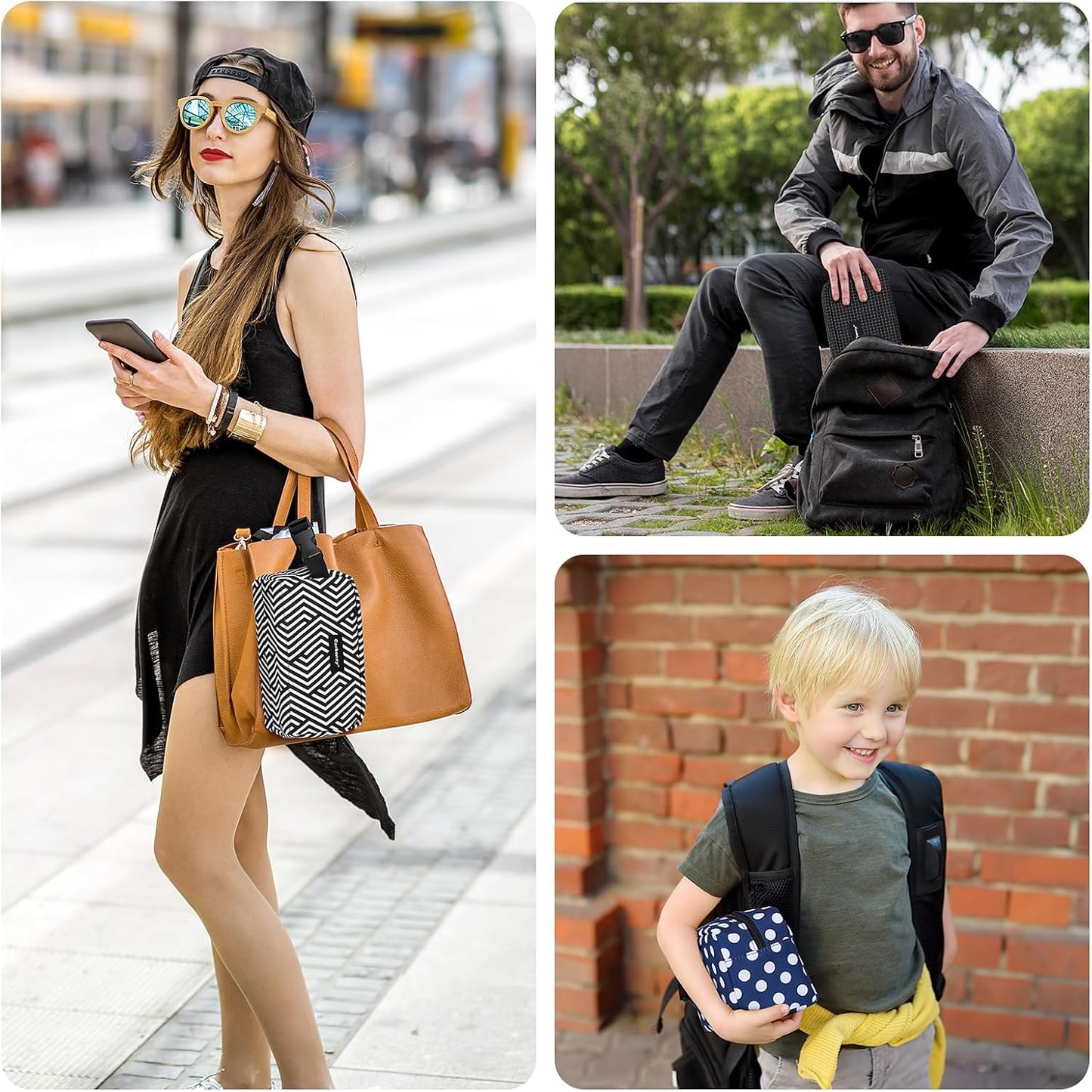 Cerbonny small lunch bag Freezable Lunch Bag for Work School Travel,Leak-proof Small Lunch Bag,Small Insulated Bag For Kids 3+/Adults,Freezer Lunch Bags,Freezable Snack Bag(Larger size)