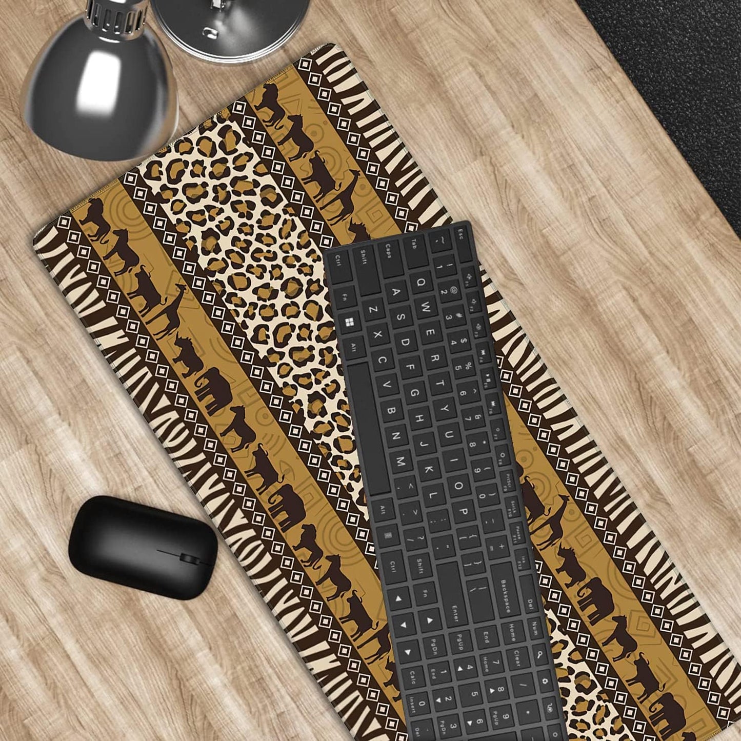 African Style Gaming Mouse Pad XXL Large Desk Mouse Pad Keyboard Mat with Stitched Edges Waterproof Non-Slip Desk Mat for Laptop,Keyboard,Computer 35.4 * 15.7 Inch