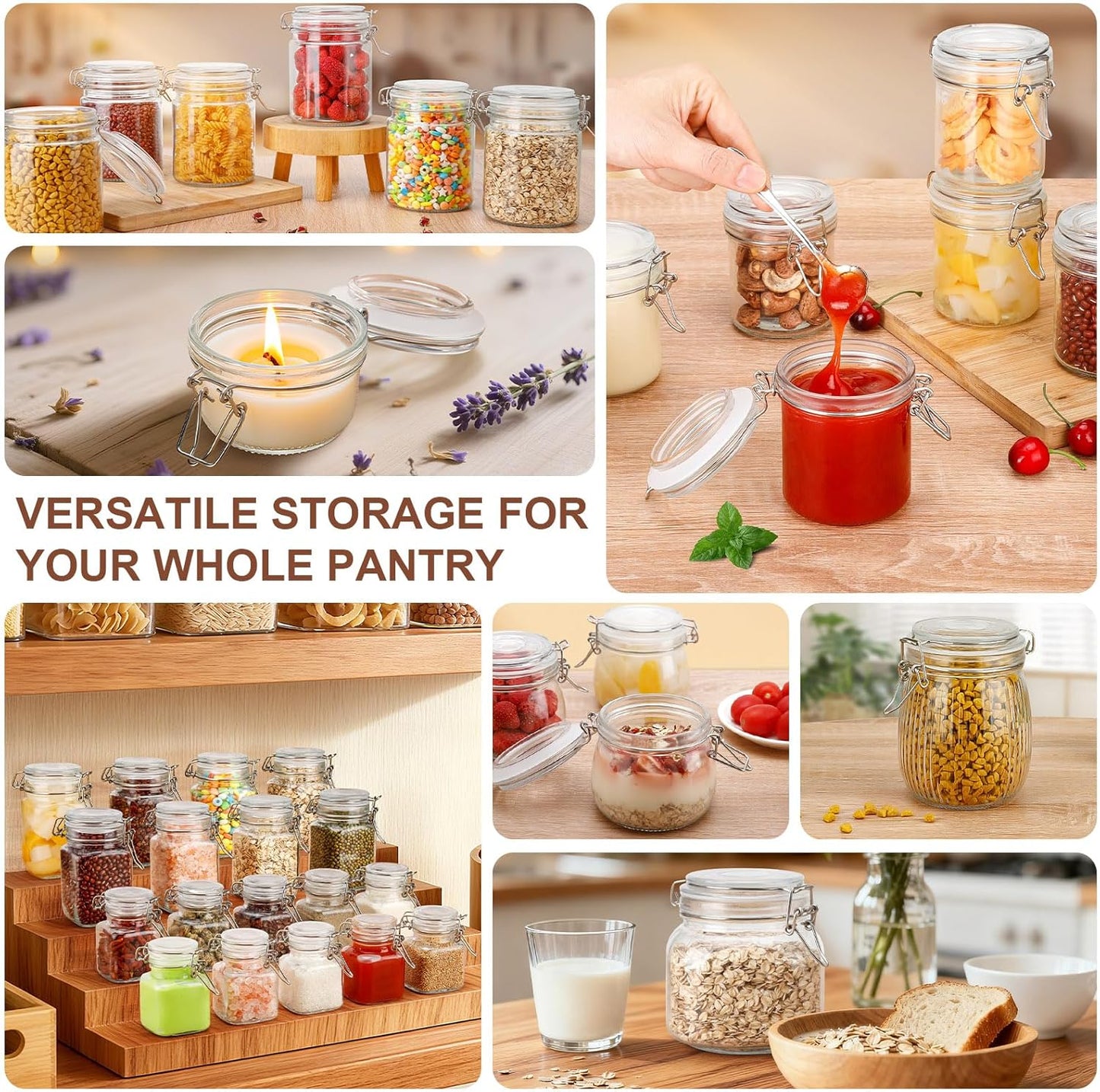 12 Pack Spice Jars, 4 oz Glass Containers with Airtight Lids, Small Herb Jars with Labels for Kitchen Storage