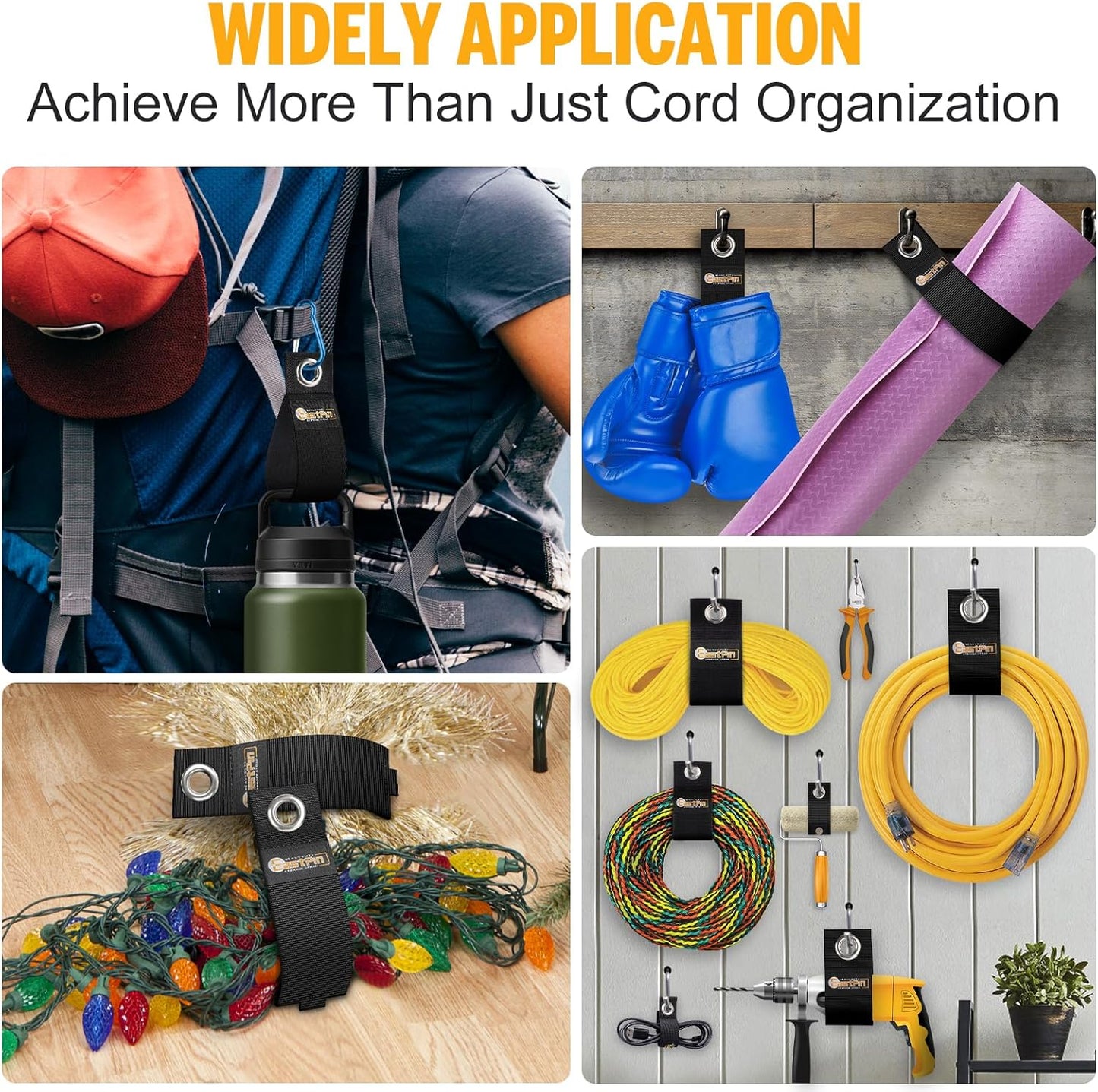 Gifts for Men Storage Straps - Tools Extension Cord Holder Organizer Gadgets Cable Wrap Keeper for Hoses Rope Workshop Garage Wall Cable Straps Christmas Stocking Stuffers for Dad