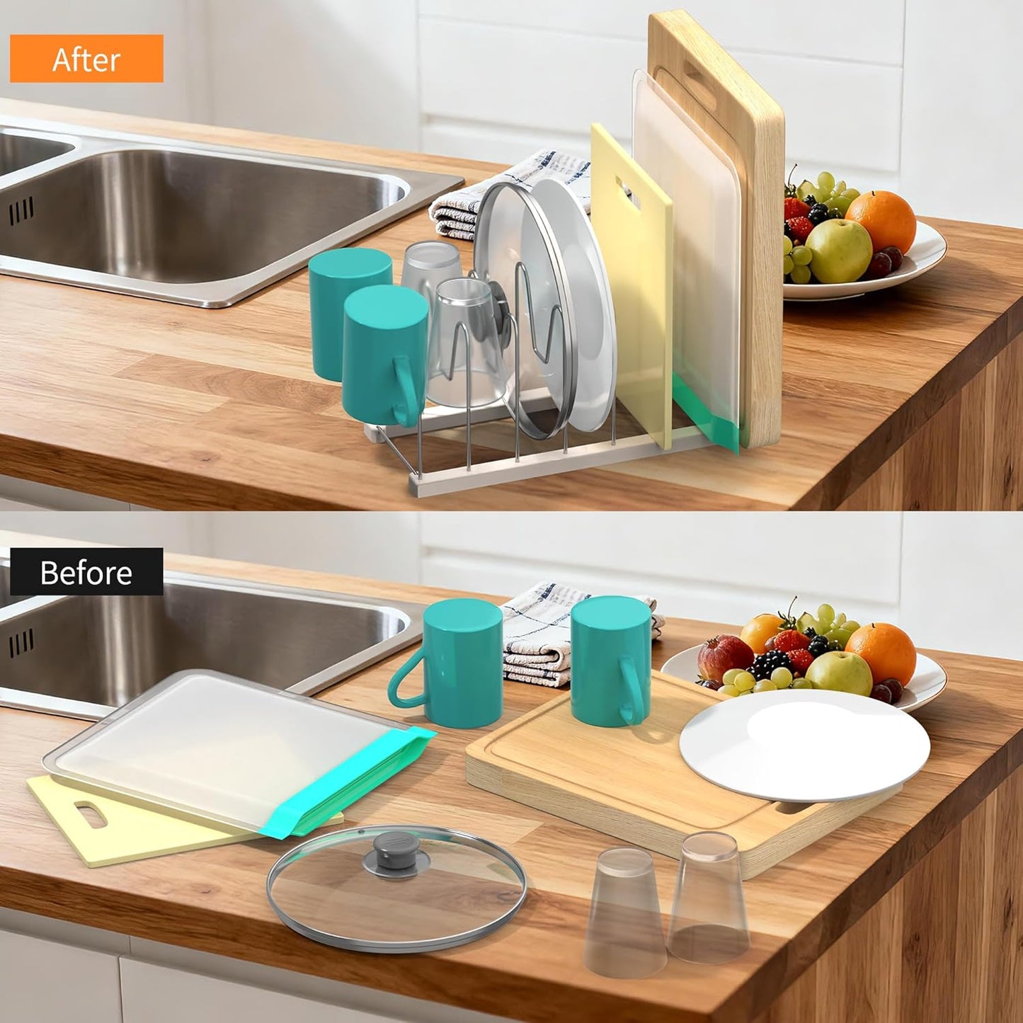 Reusable Bag Drying Rack, Silicone Bag Drying Rack, Dryer Rack for Ziplock Gallon, Snack, Sandwich Bags, Bottle Dryer Rack for Cup & Glasses,Pan Lid & Cutting Board Organizer