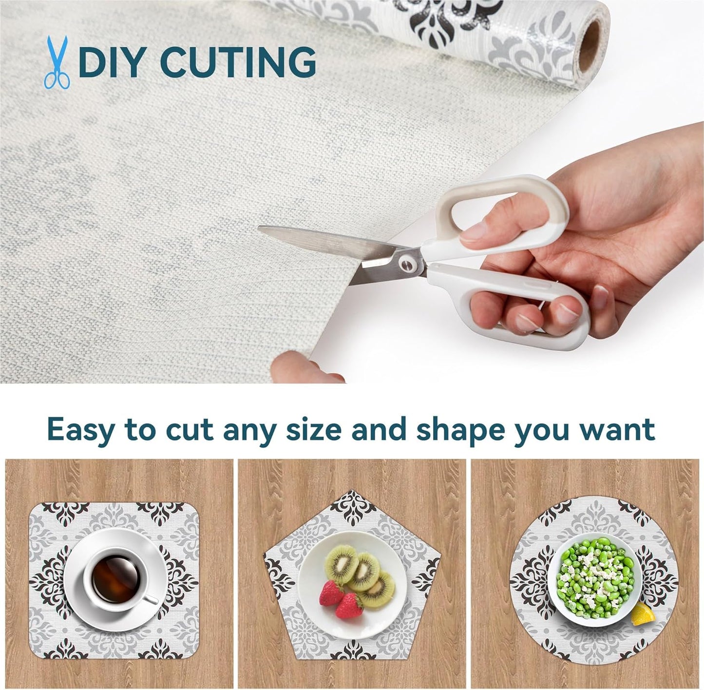 12" W x 120" L Floral Drawer and Shelf Liner for Cabinets, Non-Adhesive Strong Grip Non-Slip Flower Shelf Cabinet Kitchen Shelf Liners for Kitchen Cabinets
