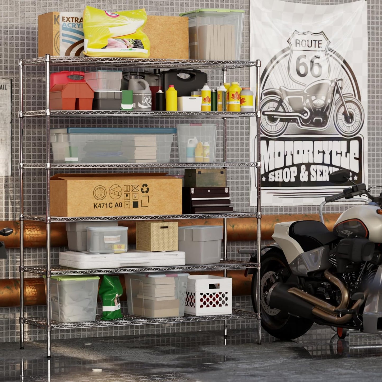 21" Deep x 60" Wide x 74" Height Wire Shelving Kit | 6-Tier | NSF Commercial Storage Rack Unit