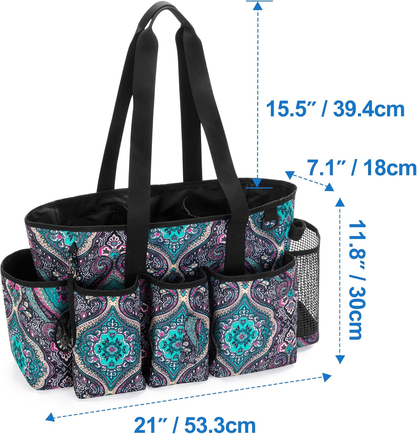 LoDrid Professional Cleaning Tote Caddy for Cleaning Supplies, Cleaning Bag Organizer with Dividers and Handle Strap for Housekeepers Work, Totem, (Bag Only)
