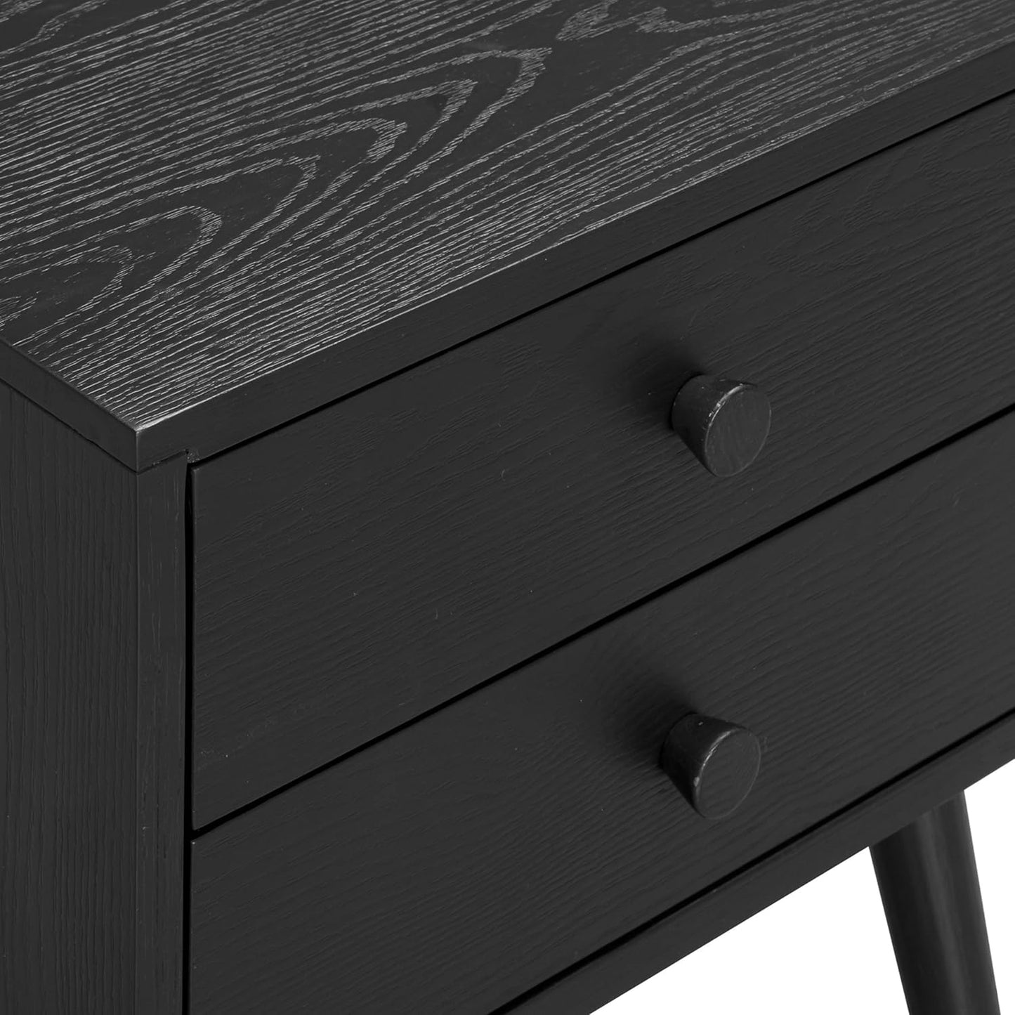 NTC Lux Nightstand with 2 Drawers, Featuring Adaptable Design, 150 lbs Load Capacity, Water-Resistant, Elevate Your Space, Easy Assembly - Burnt Black