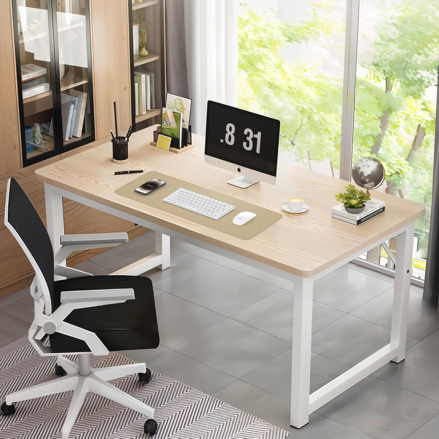 Non-Slip Desk Pad, Desk mat,Waterproof PU Leather Protector, Easy Clean Laptop Mat for Work/Home/Decor (Apricot, 31.5" x 12")