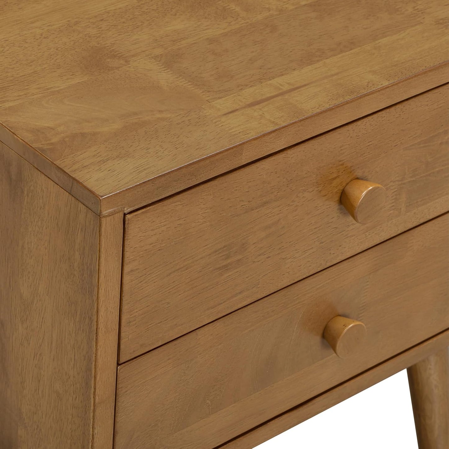 NTC Lux Nightstand with 2 Drawers, Featuring Adaptable Design, 150 lbs Load Capacity, Water-Resistant, Elevate Your Space, Easy Assembly - Teak Look